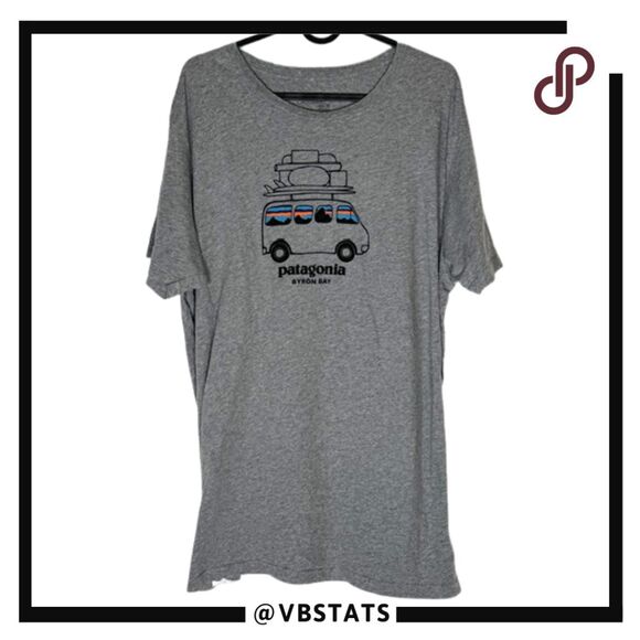 Patagonia Men's Byron Bay Camper Van Bus Slim Fit Short Sleeve T-Shirt Gray XL - Picture 1 of 9